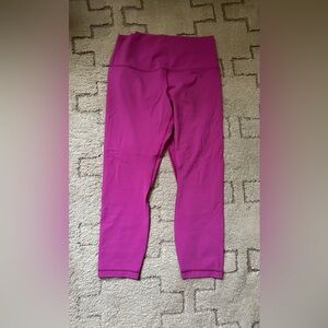 Lululemon Align High Rise Leggings Crop 23” Size 10 Pink Pow Tone